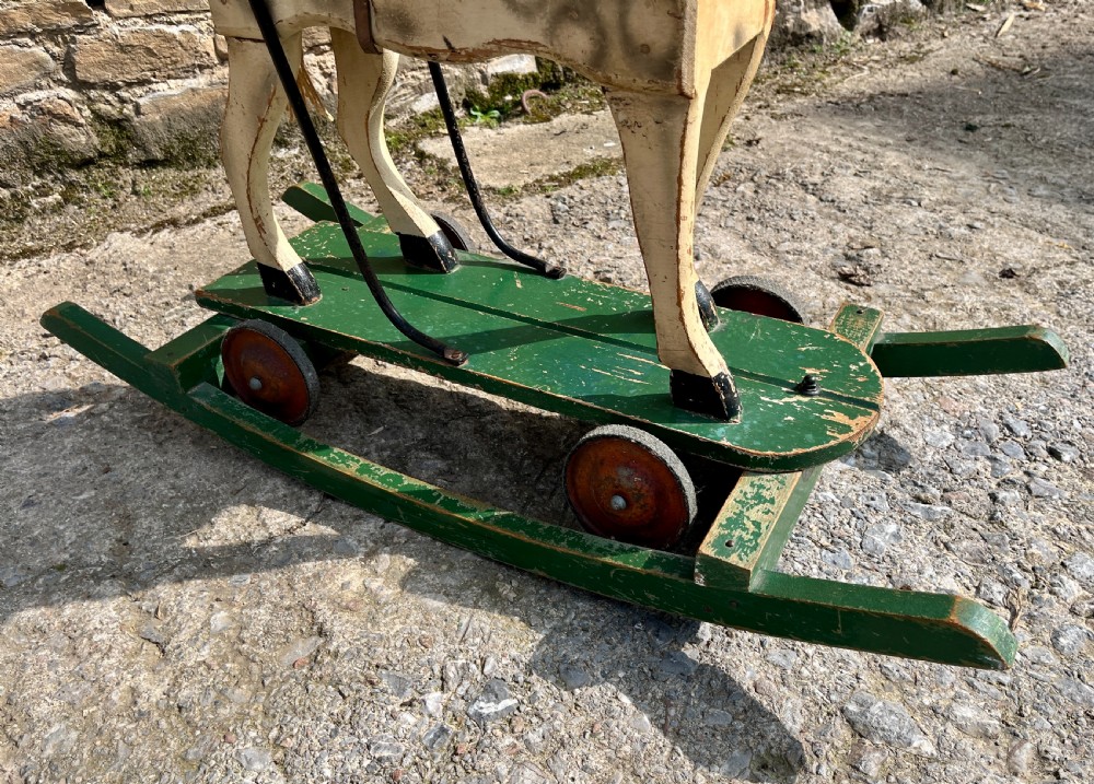 Antique Push Along Rocking Horse Toy View IV