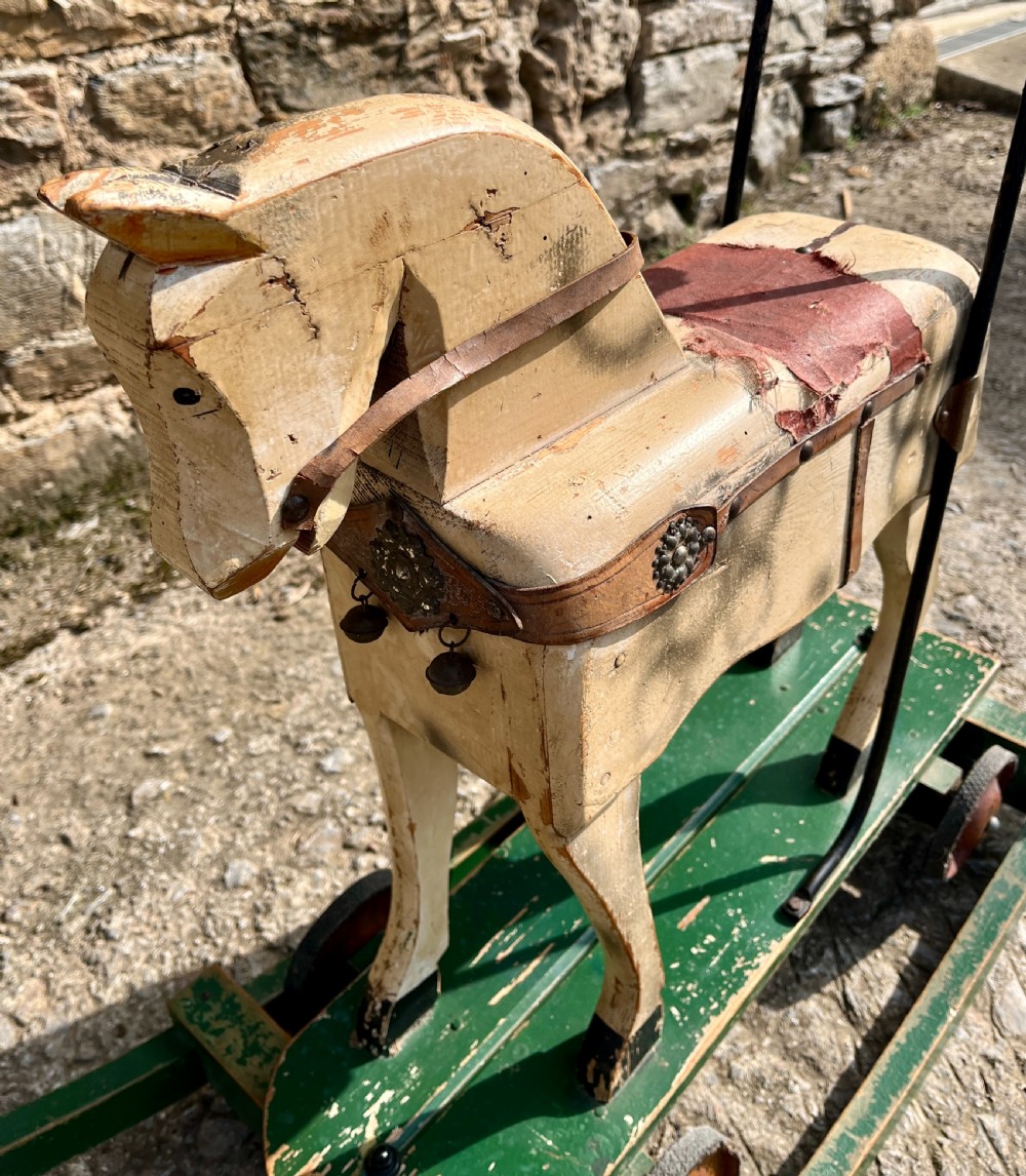 Antique Push Along Rocking Horse Toy View V