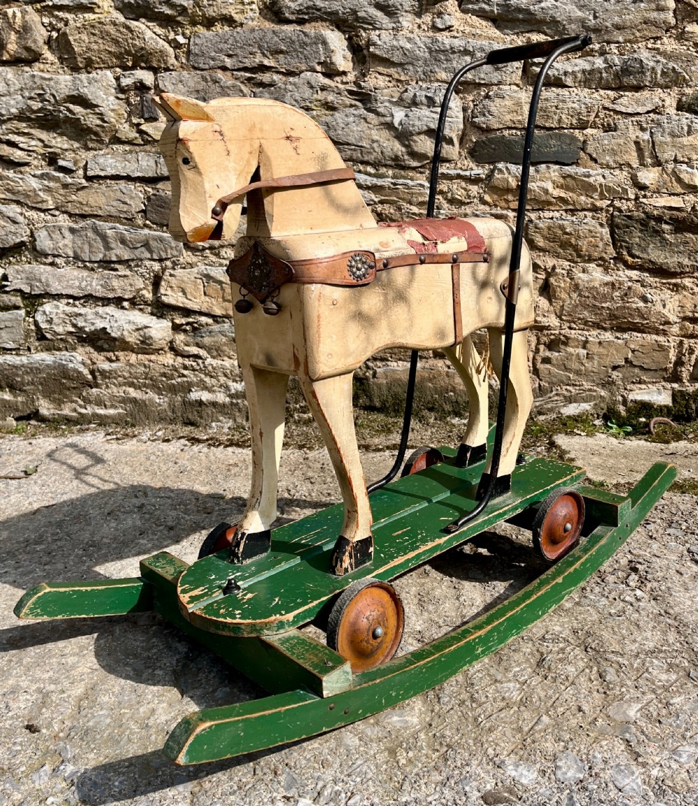 Antique Push Along Rocking Horse Toy View VI