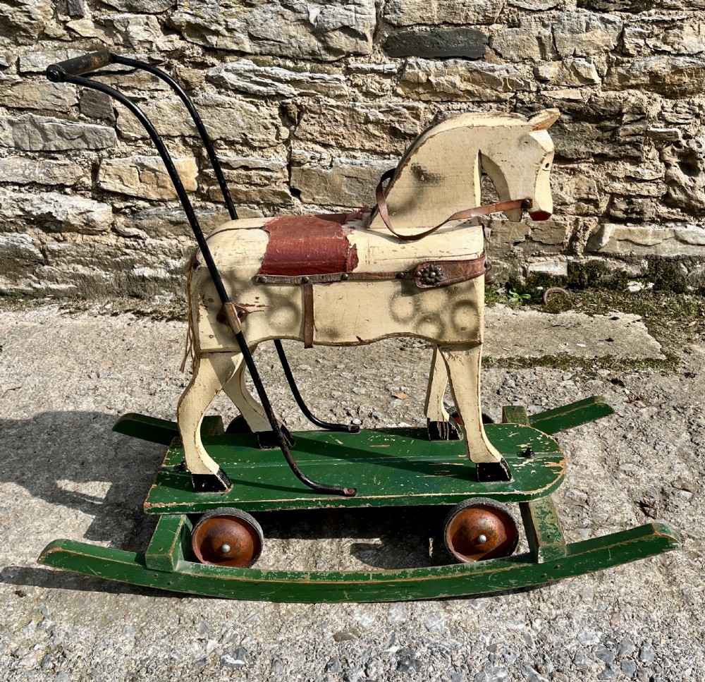 Antique Push Along Rocking Horse Toy View XIII