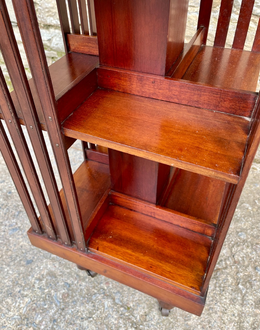 Edwardian Mahogany Revolving Bookcase View VII