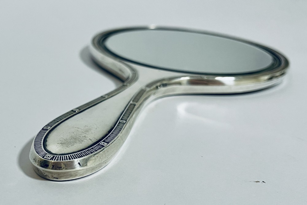 Antique Silver Hand Mirror View XII