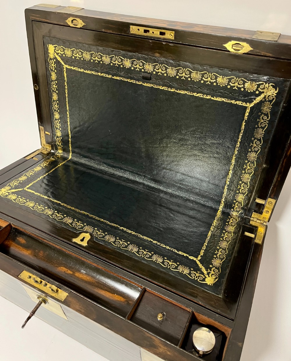Victorian Coromandel Writing Slope with Secret Drawers View II