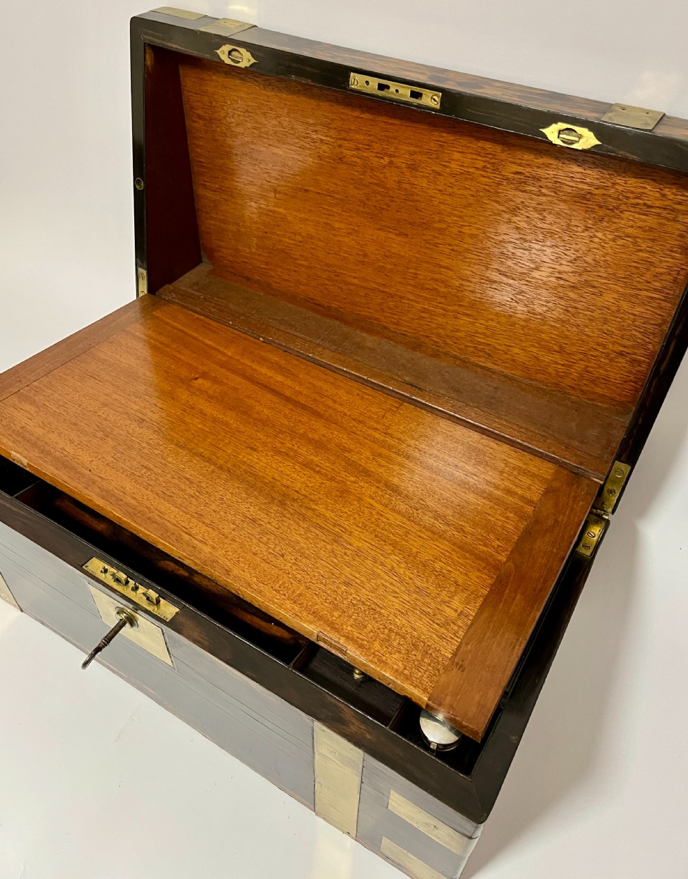 Victorian Coromandel Writing Slope with Secret Drawers View III