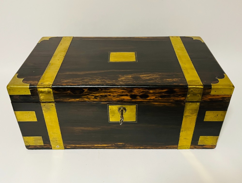 Victorian Coromandel Writing Slope with Secret Drawers View XIII