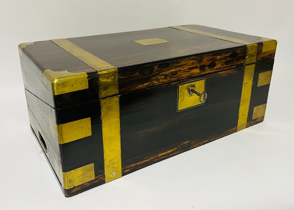 Victorian Coromandel Writing Slope with Secret Drawers View XVII