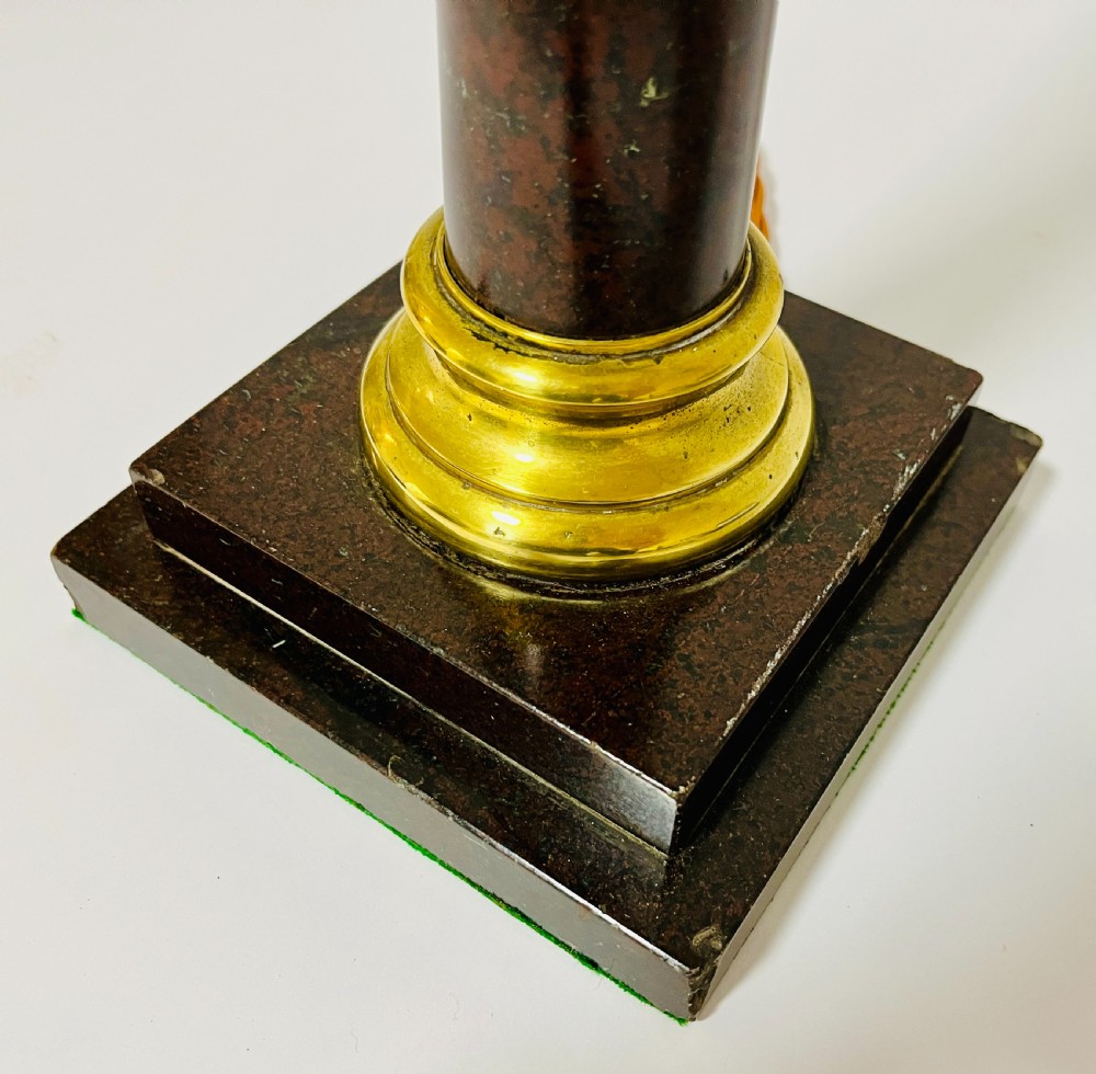 Red Serpentine Marble Table Lamp View III