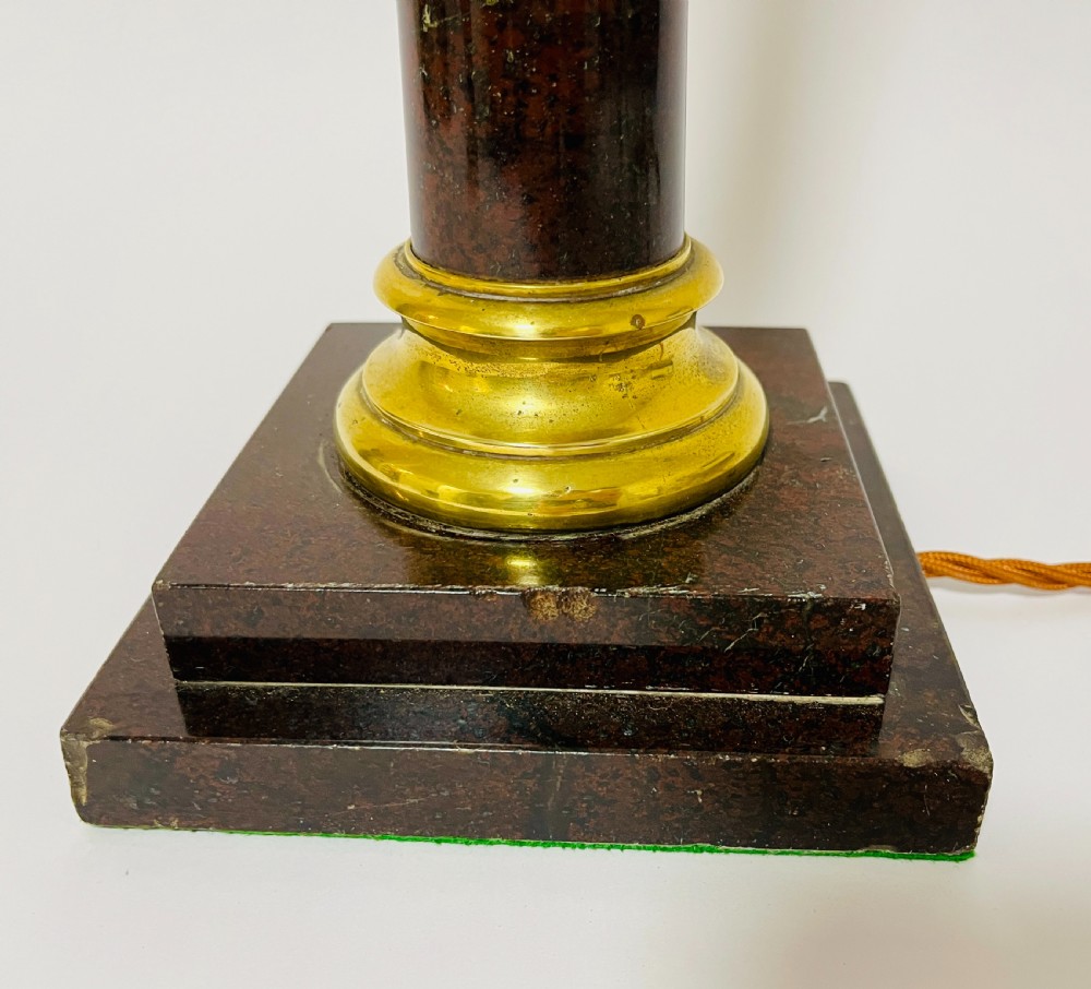 Red Serpentine Marble Table Lamp View IX