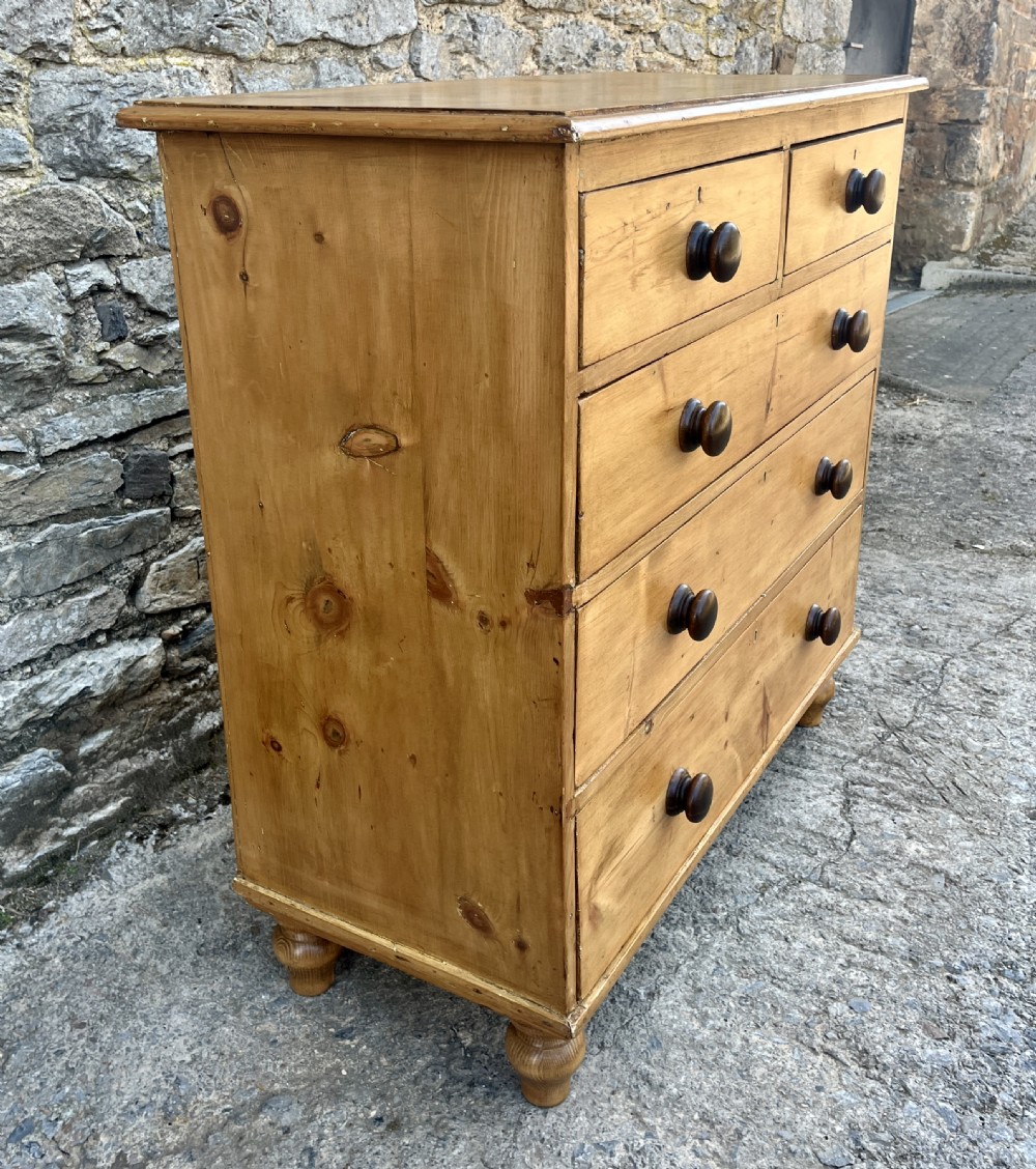 Antique Stripped Pine Chest of Drawers View IV