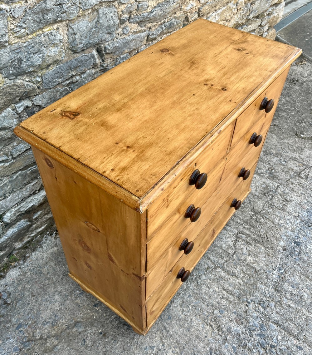 Antique Stripped Pine Chest of Drawers View VI