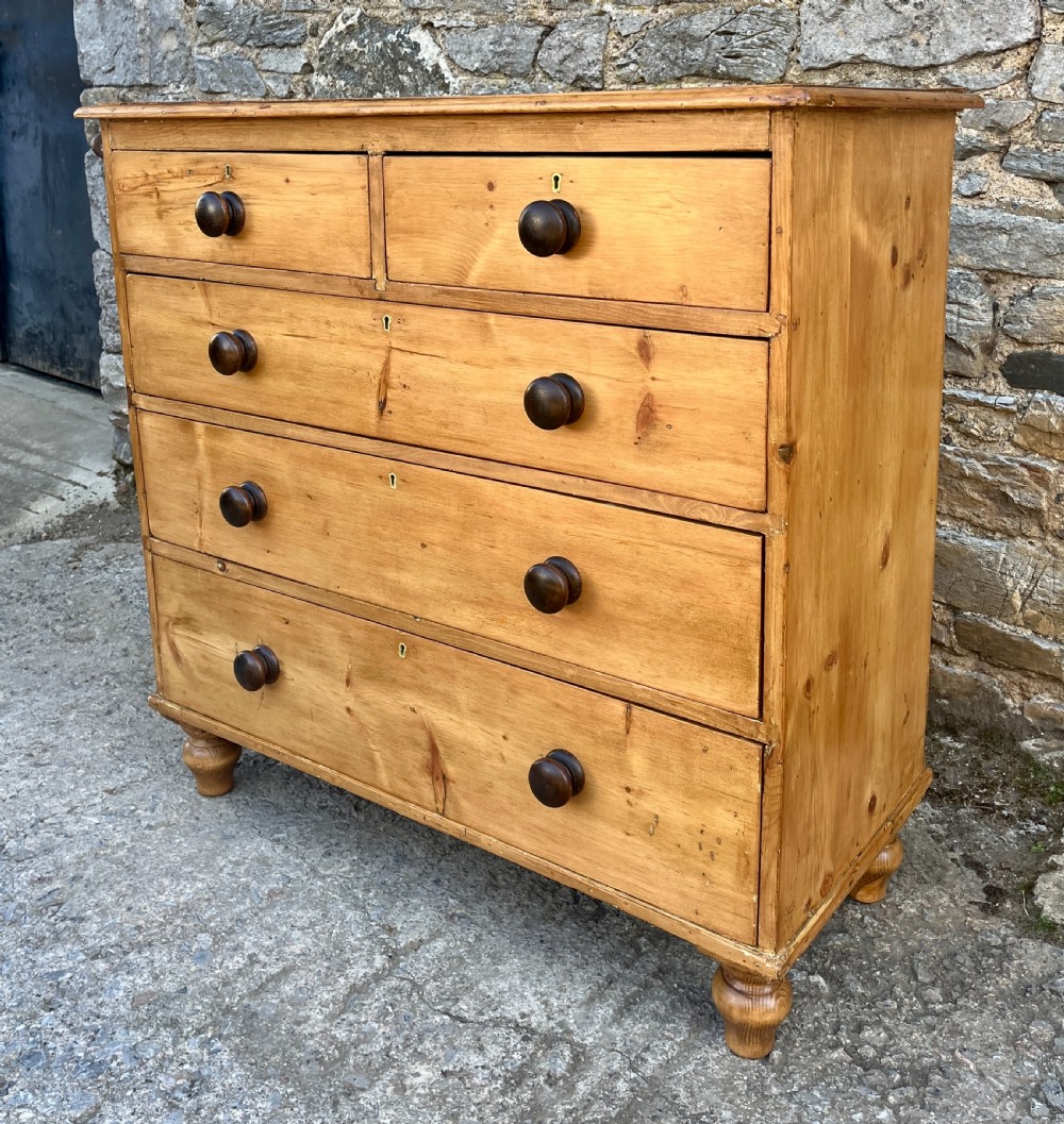 Antique Stripped Pine Chest of Drawers View VII