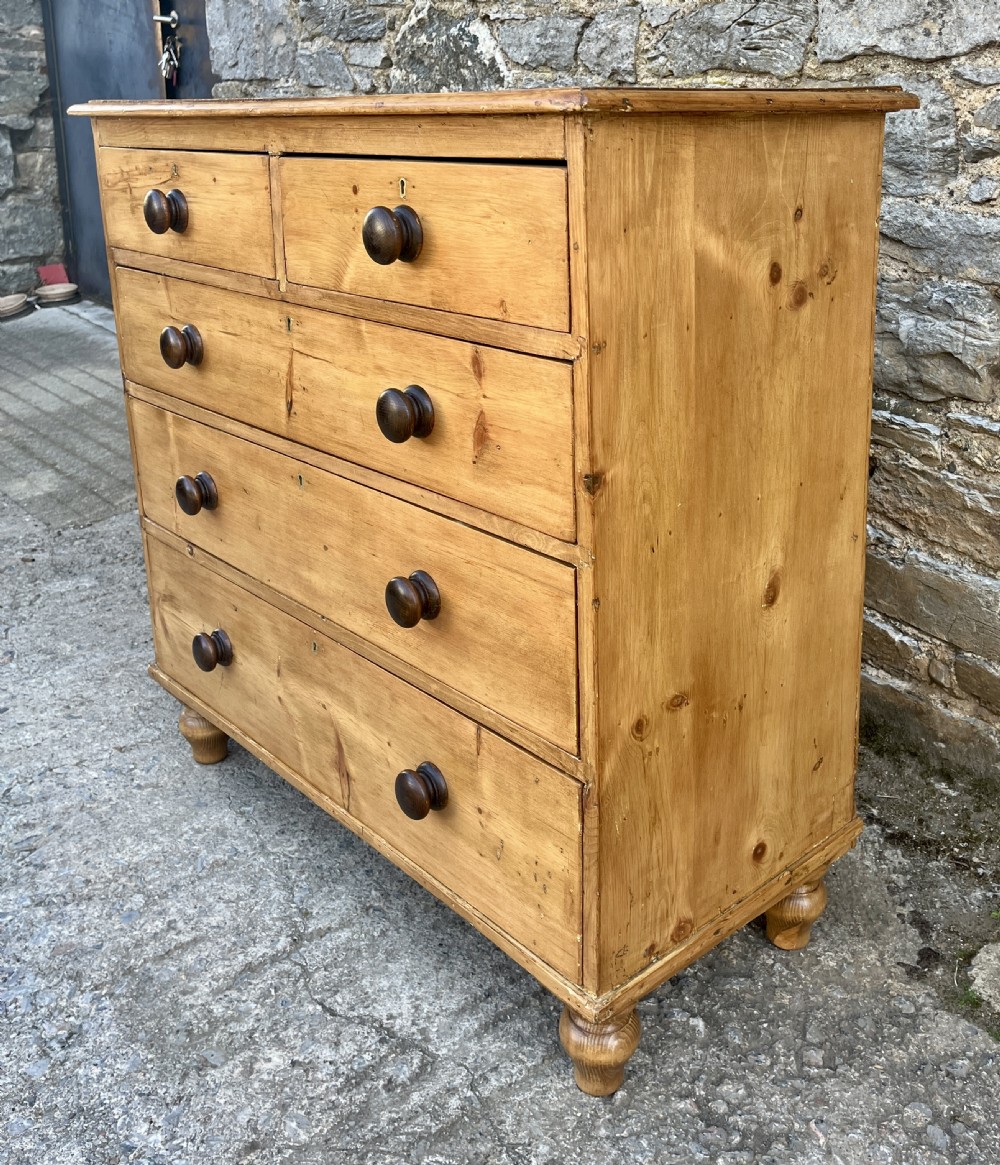Antique Stripped Pine Chest of Drawers View VIII