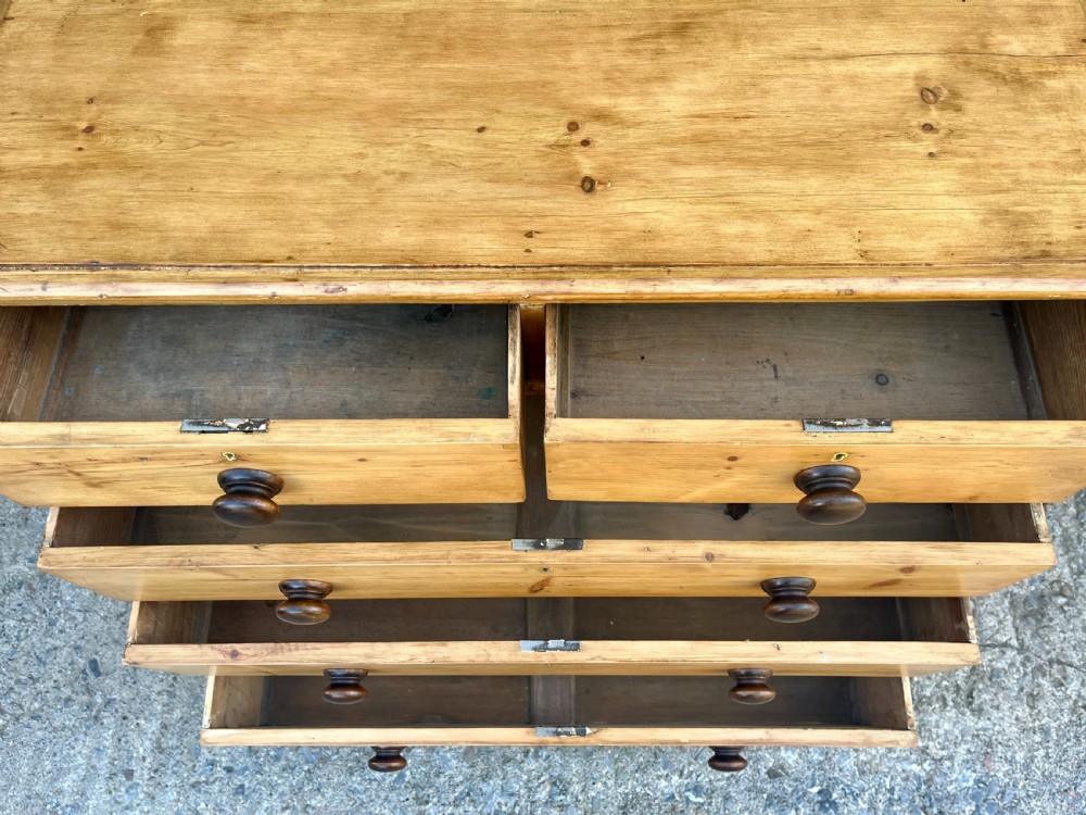 Antique Stripped Pine Chest of Drawers View XI