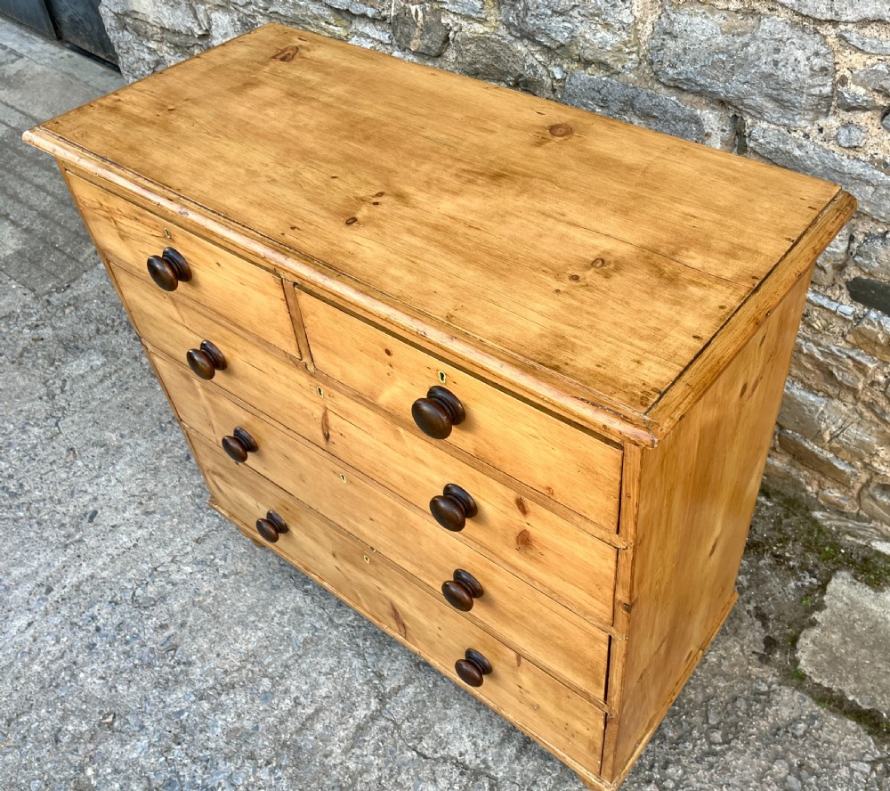 Antique Stripped Pine Chest of Drawers View XIII