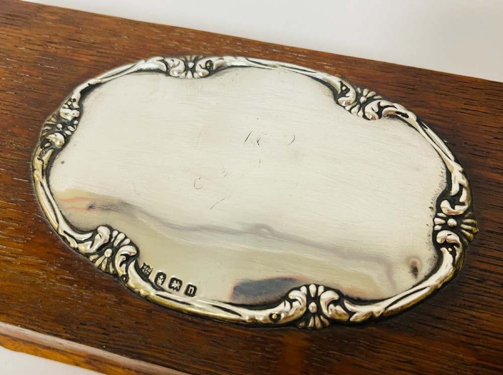 Antique Silver Mounted Oak Box View IV