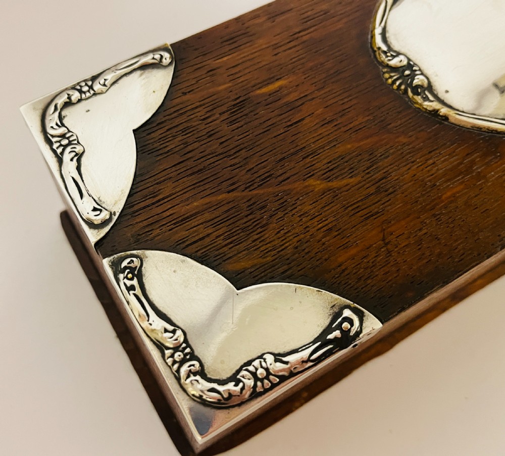 Antique Silver Mounted Oak Box View IX