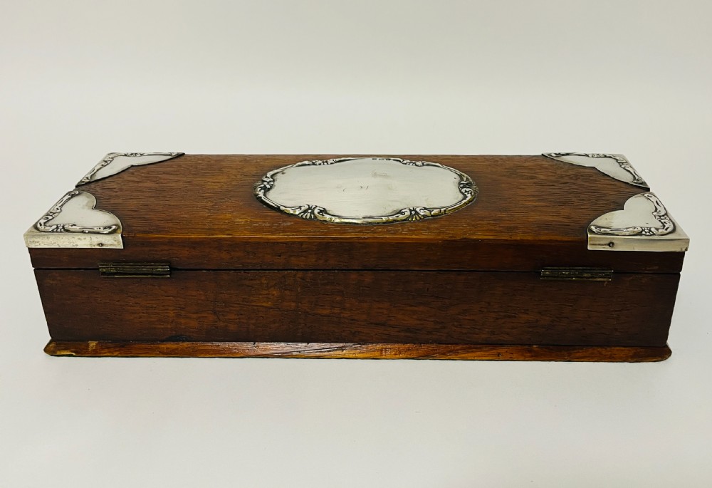 Antique Silver Mounted Oak Box View XIII