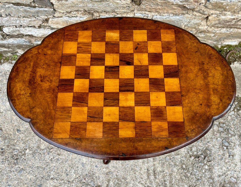 Victorian Walnut Chess Table View III