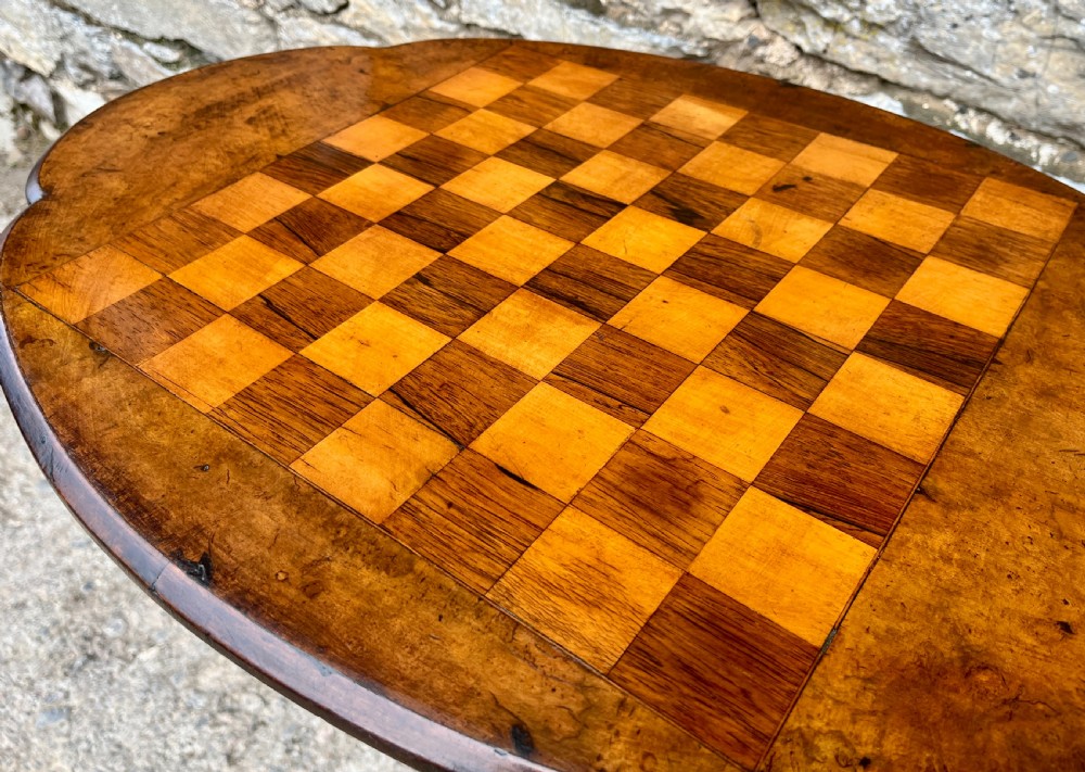 Victorian Walnut Chess Table View VI