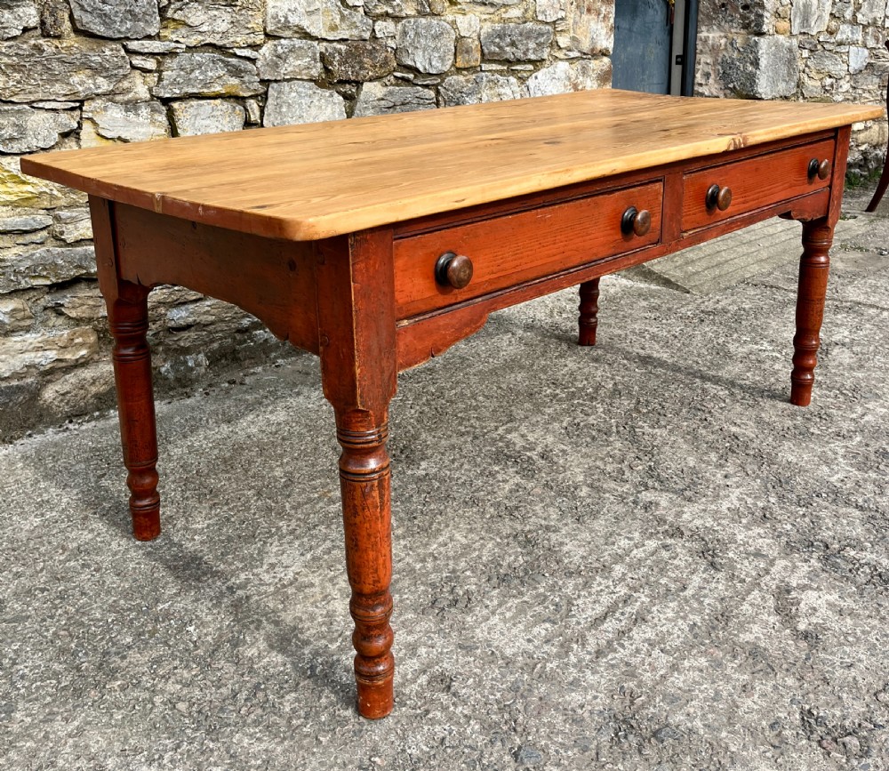 Victorian Pine Farmhouse Table View V