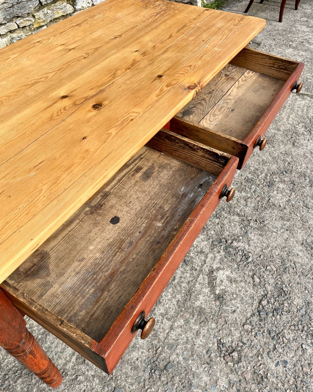 Victorian Pine Farmhouse Table View IX