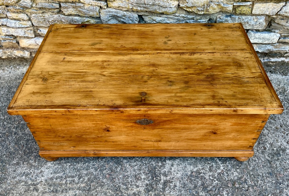 Large Antique Stripped Pine Blanket Box View II