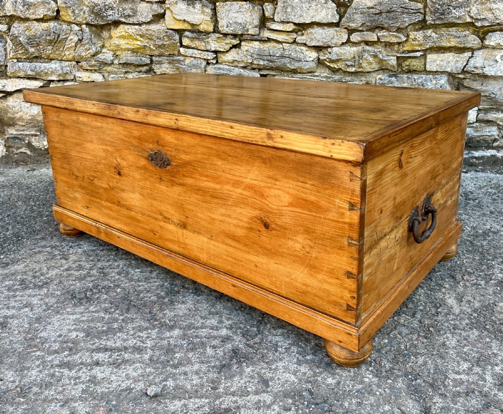 Large Antique Stripped Pine Blanket Box View V