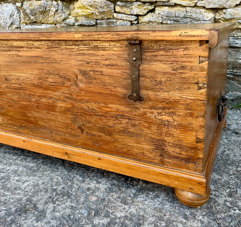 Large Antique Stripped Pine Blanket Box View VIII