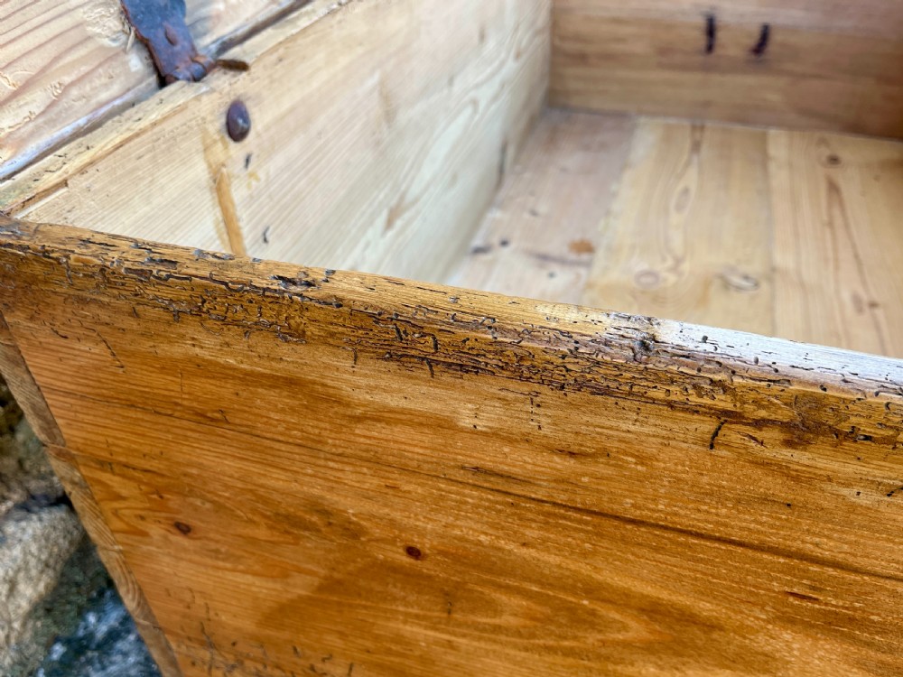 Large Antique Stripped Pine Blanket Box View XIV