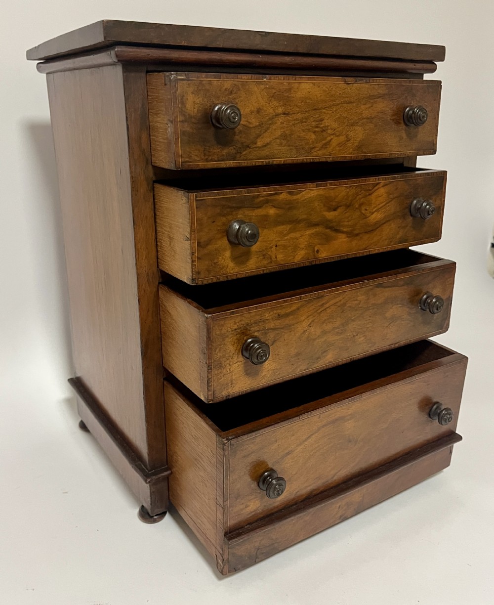 Victorian Walnut Miniature Apprentice Chest of Drawers View V
