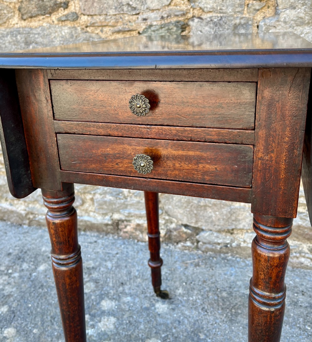 Regency Mahogany Drop Flap Work Table View III