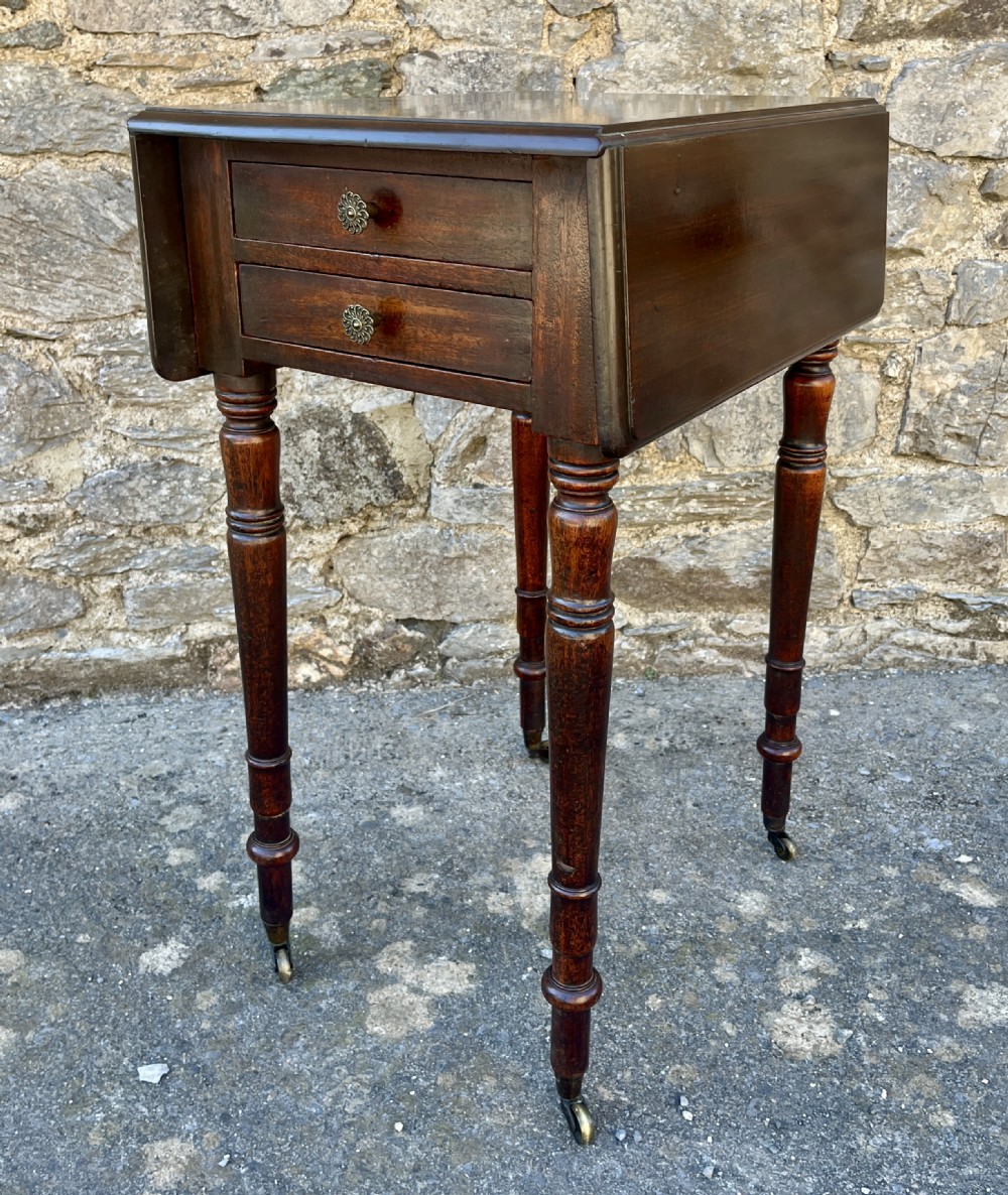 Regency Mahogany Drop Flap Work Table View V