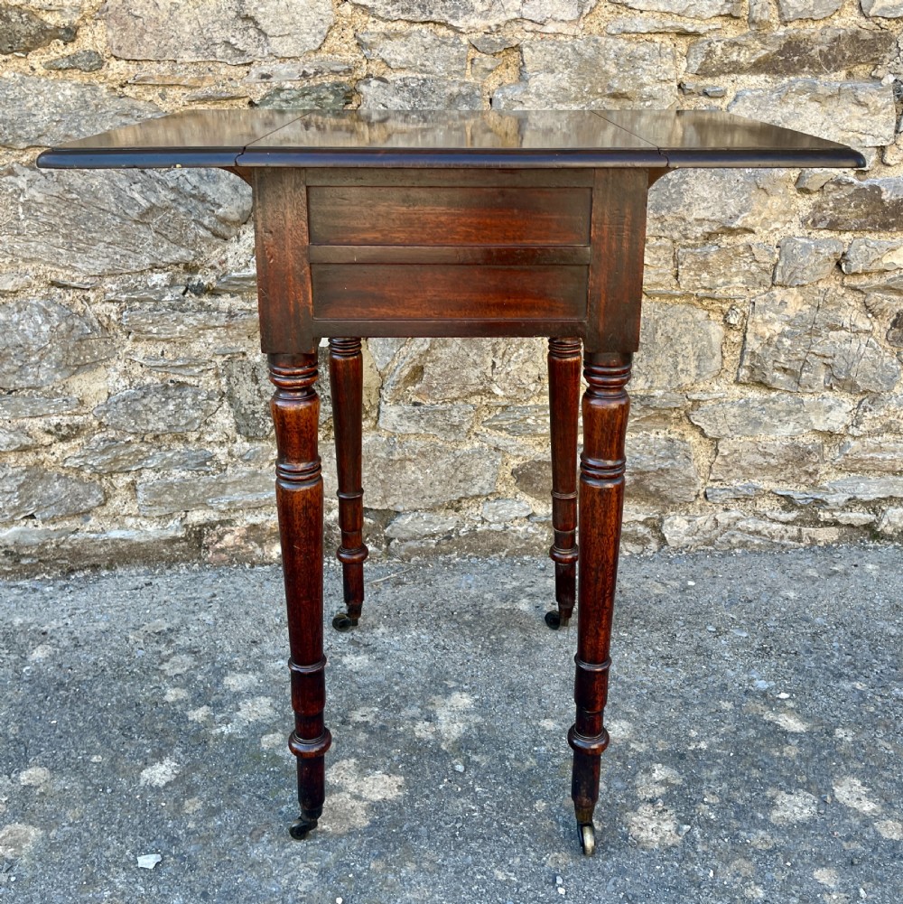 Regency Mahogany Drop Flap Work Table View X