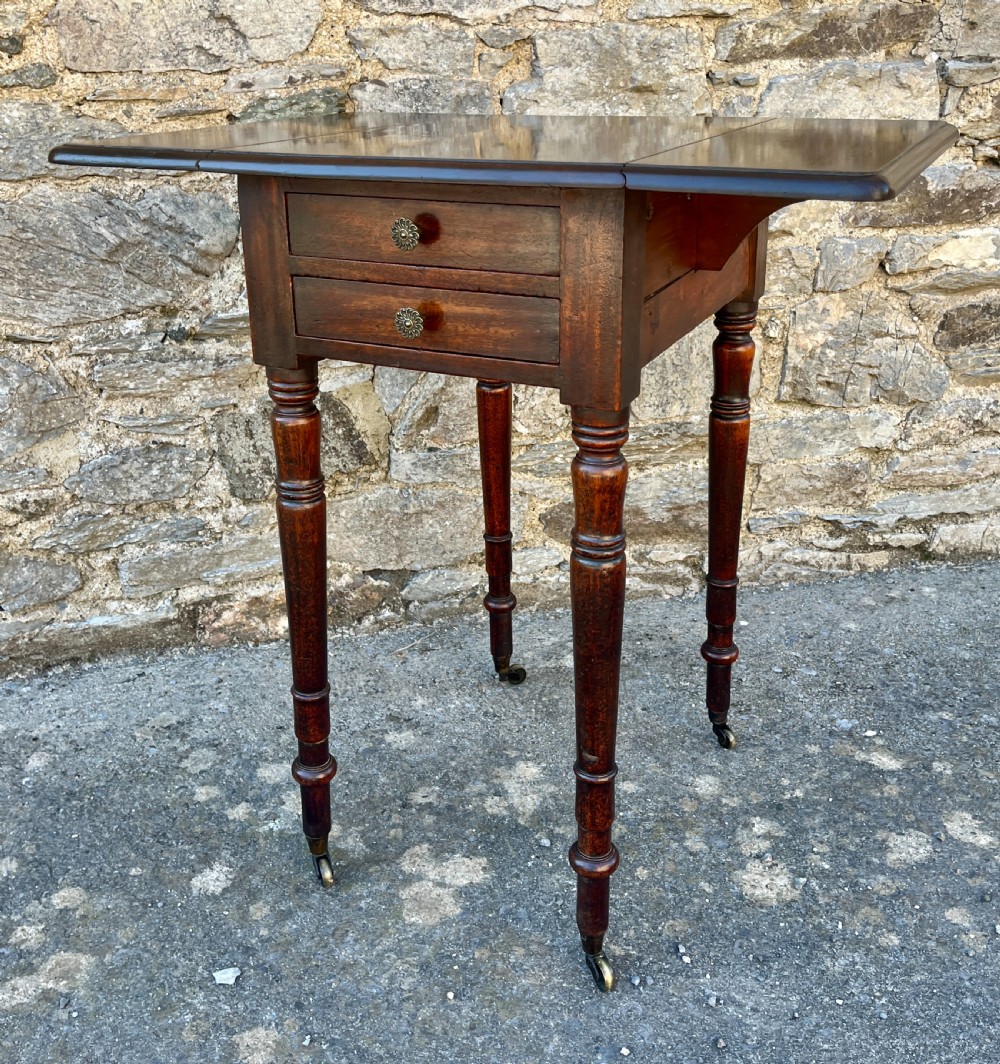 Regency Mahogany Drop Flap Work Table View XI