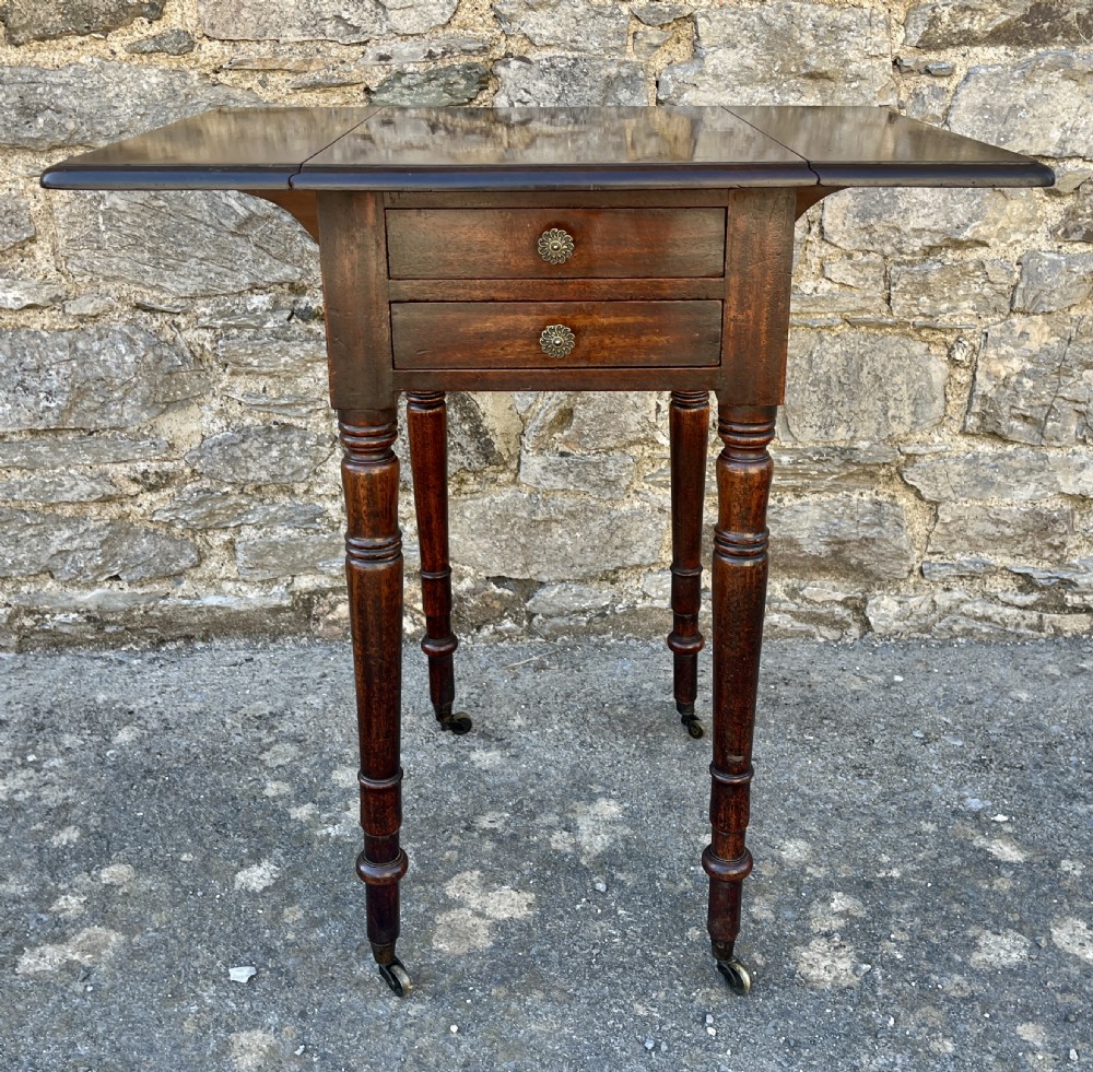 Regency Mahogany Drop Flap Work Table View XIII