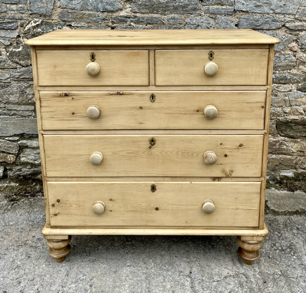 Victorian Stripped Pine Chest of Drawers
