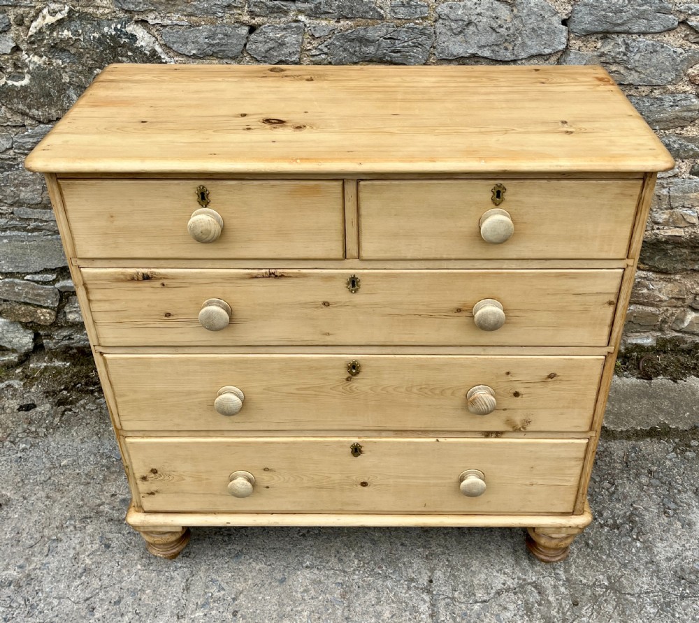 Victorian Stripped Pine Chest of Drawers
 View II