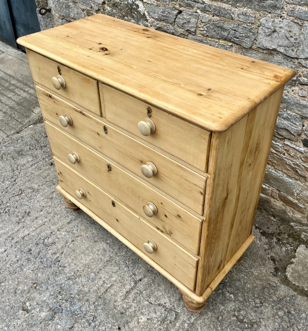 Victorian Stripped Pine Chest of Drawers
 View IV