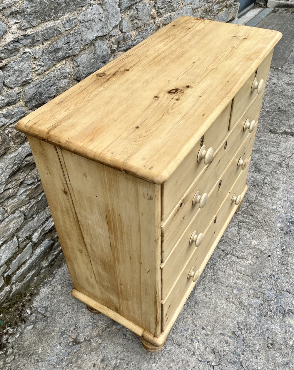 Victorian Stripped Pine Chest of Drawers
 View XV