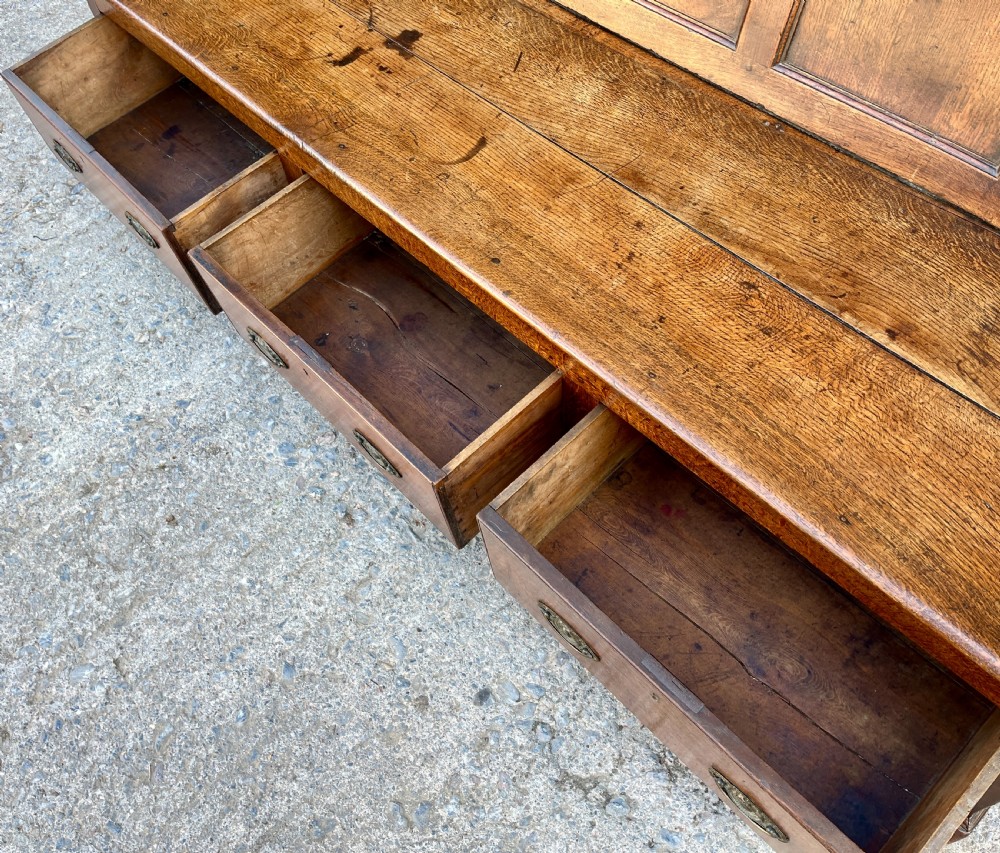 Georgian Oak Panelled Box Settle View XV