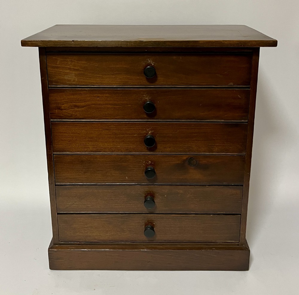 Antique Stained Pine Specimen Cabinet