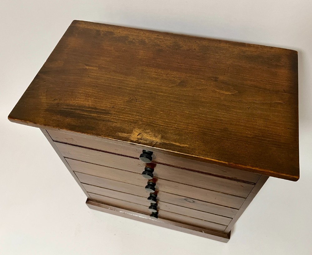 Antique Stained Pine Specimen Cabinet View III