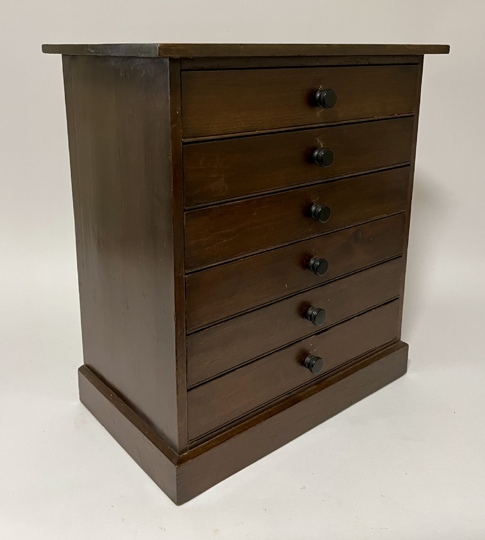 Antique Stained Pine Specimen Cabinet View XI