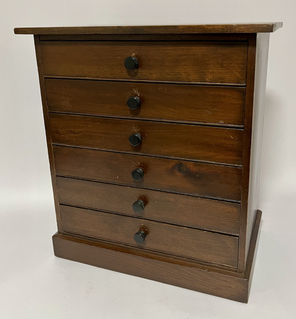 Antique Stained Pine Specimen Cabinet View XIV
