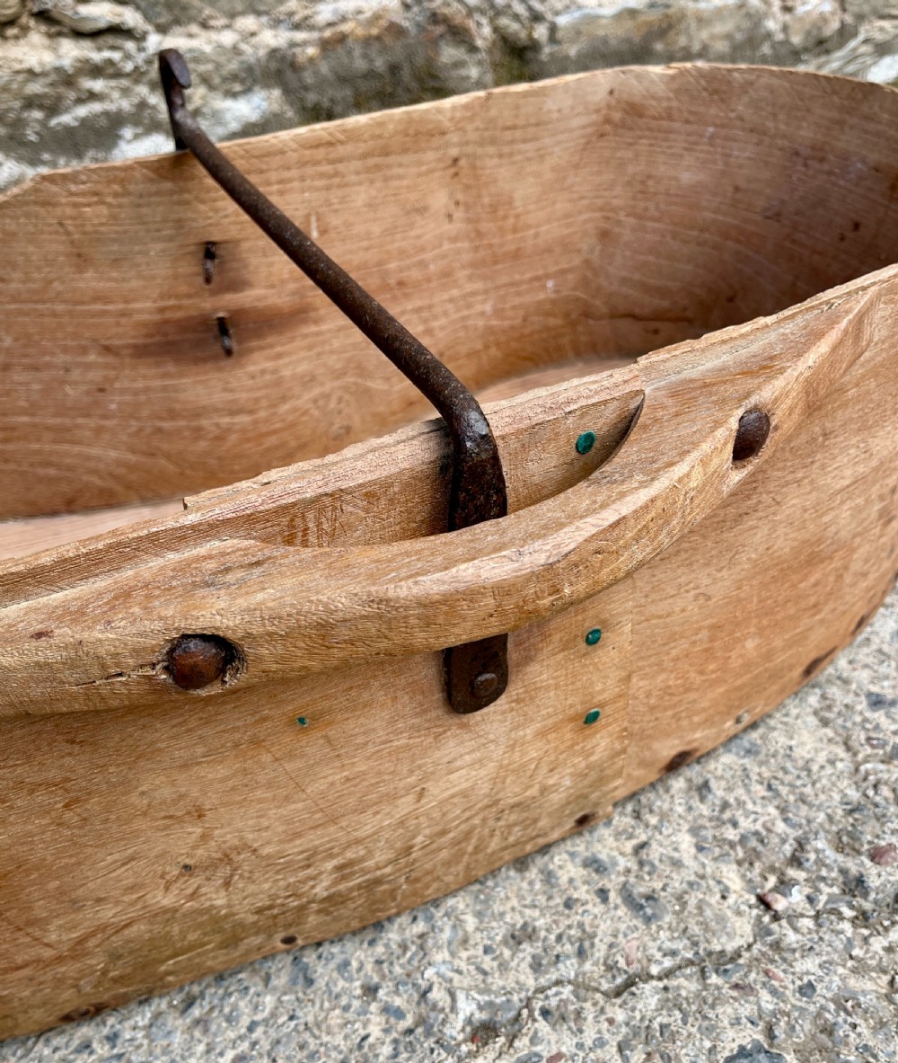Antique East Anglian Bentwood Seed Lip View V