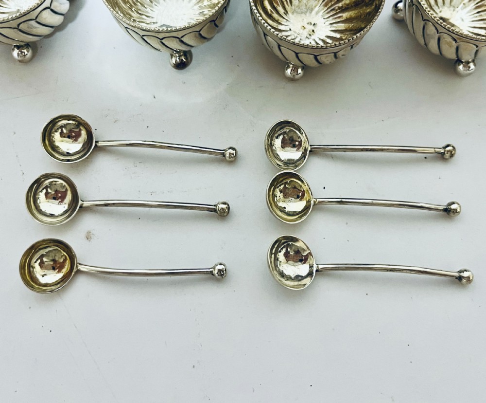 Set of 6 Victorian Silver Salts and Spoons View VIII