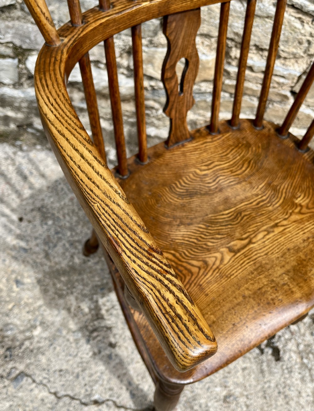 Antique Elm Windsor Chair View V