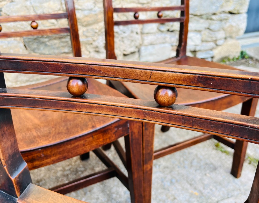 Set of 4 Georgian Suffolk Ball Back Chairs View X