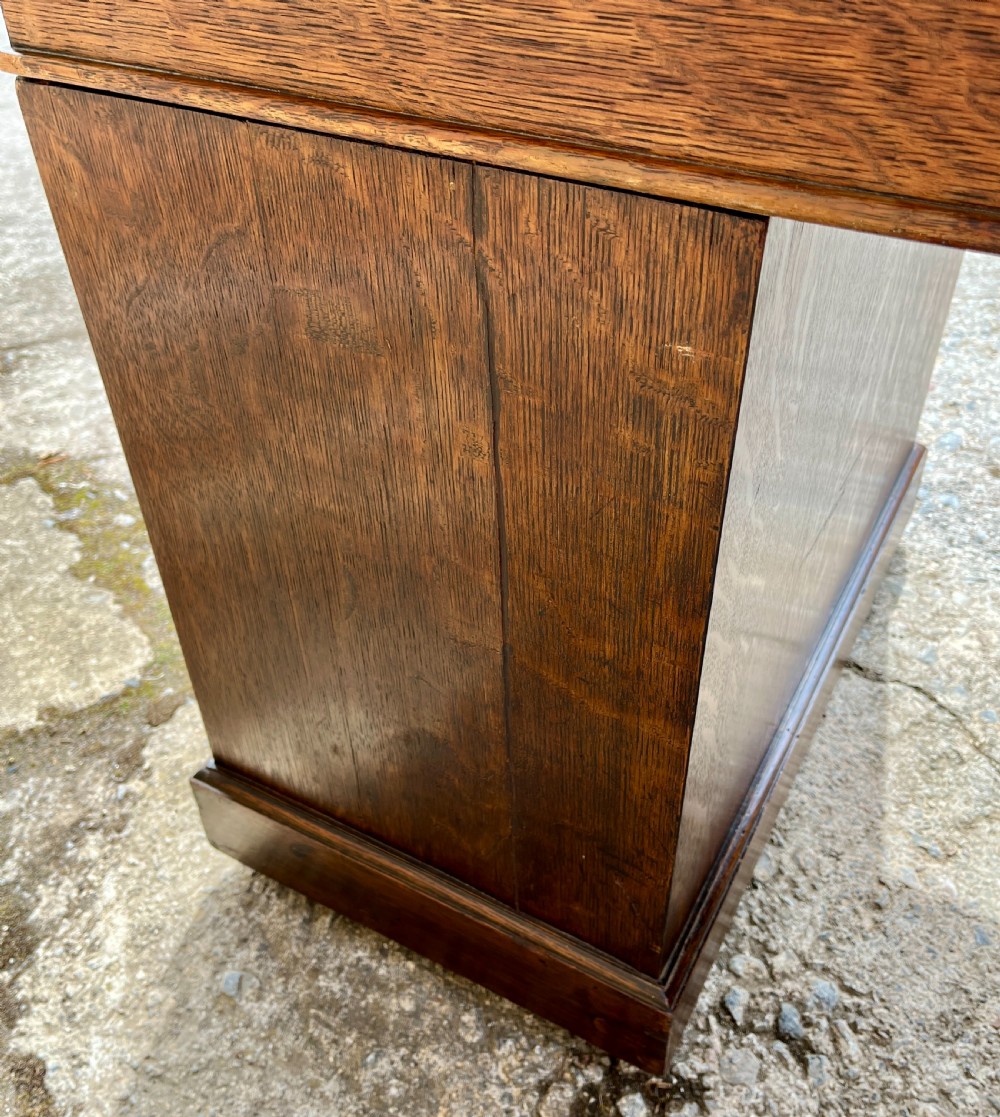 Edwardian Oak Pedestal Desk View VII