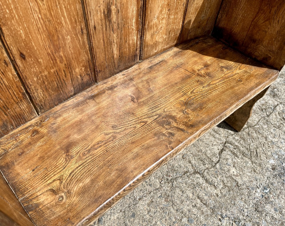 Antique High Back Pine and Elm Settle View VI